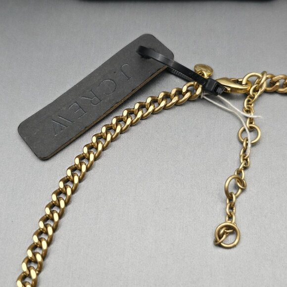 J.Crew Multi-Color Statement Necklace Gold Tone 16" Rhinestones w/ Lucite Shield - Picture 4 of 9